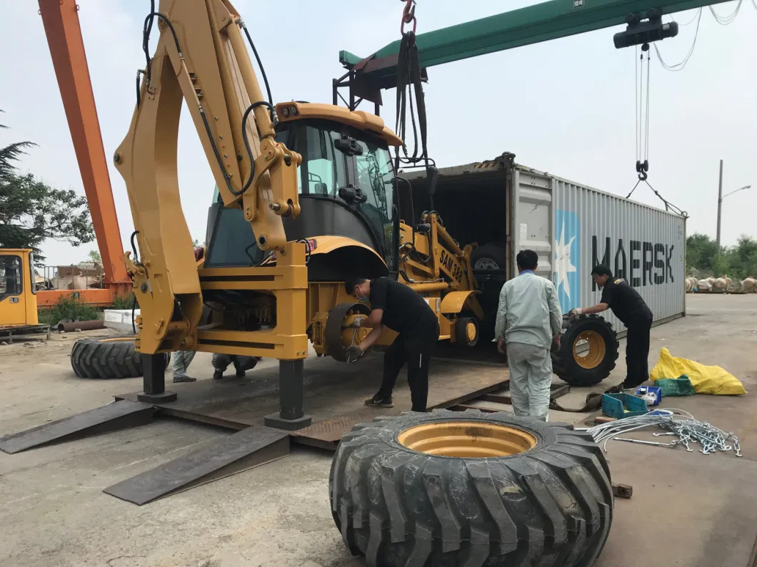 4X4 Wheel Drive 100HP Rigid Backhoe Loaders for Construction